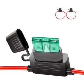 16 Gauge Inline Fuse Holder with 30A ATC/ATO Standard Blade Automotive Fuse Holder,2 Pack