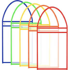 TaoBary Shop Ticket Holders Job Ticket Holders with Hanging Strap Stitched Document Holder Work Order Plastic Sleeves for Attaching to Machinery File Cabinets Racking Hanging, 13.8" x 9.8"(5 Pack) in Kuwait