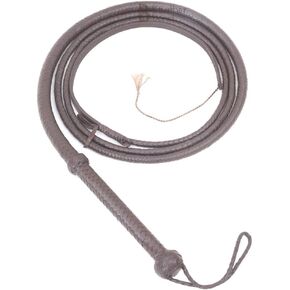 Indiana Jones Style 8 Foot 8 Plait Dark Brown Leather Equestrian Bullwhip Real Genuine Cowhide Leather Bull Whip