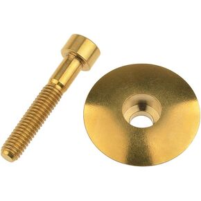 Wanyifa Ti Titanium Headset Stem Top Cap 1-1/8" with Titanium Bolt M6 x 35mm
