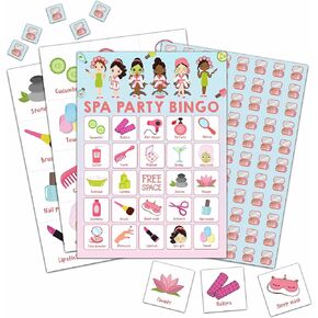 UTESG Spa Party Bingo Cards, Beauty Themed Birthday Party Bingo Games Set, Sleepover Party Favors Supplies Decorations, Kids School Classroom Home Activities - A01 in Kuwait