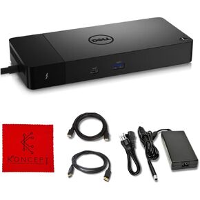 Dell WD22TB4 Docking Station Bundle - 1 Year Warranty - with 180W AC Adapter, HDMI Cable, DisplayPort Cable & Microfiber Cleaning Cloth
