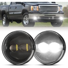 BUNKER INDUST LED Fog Lights for 2007-2013 GMC Sierra 1500/2007-2014 Sierra 2500HD 3500HD,Bumper Driving Fog Lamp Kit Replacement Foglight