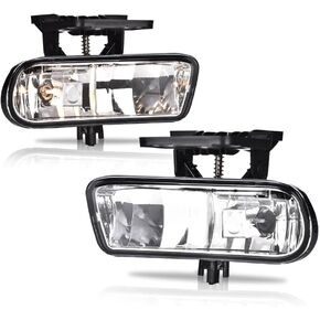 مصابيح الضباب PIT66، متوافقة مع 03-06 GMC Sierra 1500 2500 3500/07 GMC Sierra Classic (غير مناسبة لطرازات Denali|C3) مجموعة مصابيح الضباب عدسات شفافة يسار/يمين + حزام سلكي