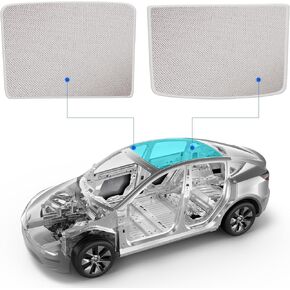 Nestour Tesla Model Y Sunshade 2 in 1, Ice Crystal and Nano Coated Foldable Sunroof Window Shade Accessories Fit for Tesla Model Y2016-2023, with UV/Heat Insulation Film Black in Kuwait