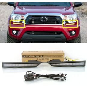 LED DRL With Sequential Turn Signal Light Fog lamp Accessories Fit For 2011-2015 Toyota Tacoma Front Bumper Daytime Running Driving Headlight