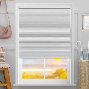 Cellular Shades Blackout Cordless Honeycomb Blinds for Window Grey 35" x 64"