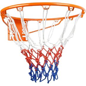 Aoneky Basketball Rim Replacement, Standard 18" Size Basketball Goal Hoop with Net Orange