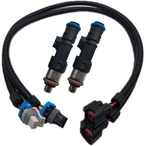 2PCS Fuel Injector Harness Set Fit for Polaris Ranger XP Ranger Crew RZR 800 1204318, 1204319 0280158197 SET