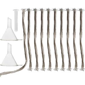 GXFCCYXT 10 Pieces Glass Tube Holder Wick Replacement Cotton Torch Wicks with Glass Tube Holder and Oiling Funnel for Small Oil Lamp Alcohol or DIY Oil Lamps Burner in Kuwait
