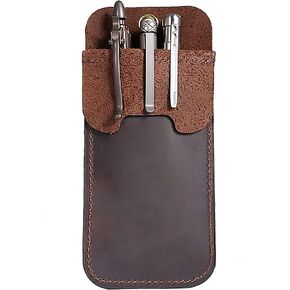 VIPERADE PJ22 Pocket Protector, Double Storage Pocket Protectors for Men, Pencils, Tools and Cards, Leather Pen Holder Organizer, Pen Pocket Protector for Shirts, Lab Coats, Pants, Pen Sleeve(Black)