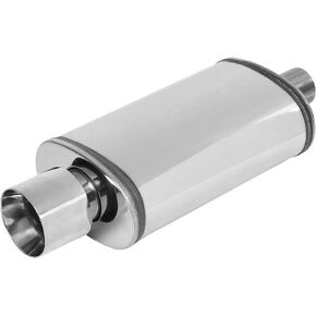 MagnaFlow Performance Exhaust Muffler 14815: 2.25"/3.125" Inlet/Outlet, 5x8x14" Oval, Stainless Steel, Brushed Finish