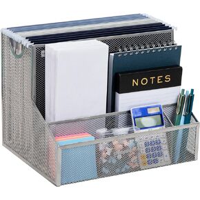 Mind Reader Desktop Organizer, Vertical File Storage, Letter Size, Office, Metal Mesh, 12.15" L x 9.5" W x 9.5" H, Black