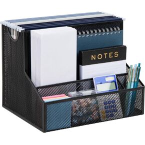 Mind Reader Desktop Organizer, Vertical File Storage, Letter Size, Office, Metal Mesh, 12.15" L x 9.5" W x 9.5" H, Black