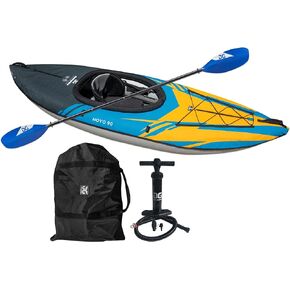 AQUAGLIDE Aquaglide Noyo 90 Inflatable Kayak Package - 1 Person Touring Kayak with Cover, Paddle, Seat, Carrying Bag, and Pump, Multicolor in Kuwait