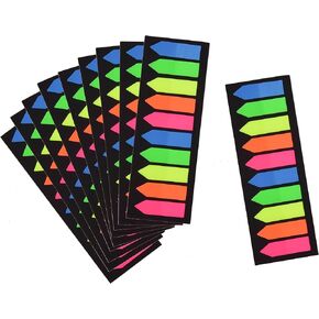 Morepack 2000 Count Neon Color Tape Flag, Page Markers,Index Tab Flags,Sticker Note, Fluorescent,10Pack,2000 Pages Count (Type 3)