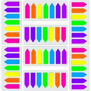 Sticky Notes Flags 1120 Pcs, 7 Color Index Tabs Index Flag Bright Colors Page Index Stickers Translucent Page Makers for Page Bookmarks (Arrows)