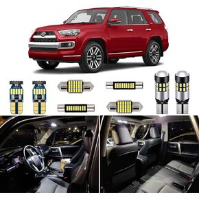 16 قطعة مجموعة مصابيح LED داخلية بيضاء لسيارة Toyota 4Runner 2010 2011 2012 2013 2014 2015 2016 2017 2018 2019 2020 2021 2022 مجموعة مصابيح إضاءة LED داخلية فائقة السطوع 6000K + أداة تثبيت