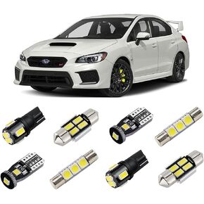 BRISHINE White Interior LED Lights Kit for 2004-2020 2021 2022 Subaru WRX/WRX STI/Impreza Super Bright 6000K LED Interior Light Bulbs Package + License Plate Lights and Install Tool