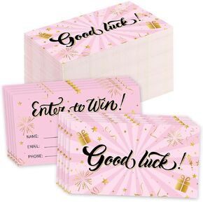600 Pcs Pink Enter to Win Raffle Tickets Cards 3.5 x 2 Inch Entry Form Ticket Cards for Contest, Auction, Raffles, Ballot Box with Space for Name, Email Address Phone Number Fields (600)