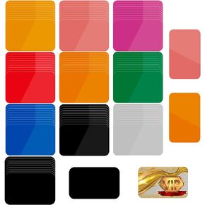 AUEAR, 50 Pack Silver Metal Business Cards Blank Name Card Laser Engraved Tags for DIY Gift Cards