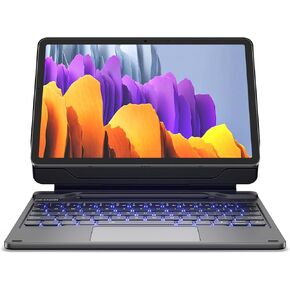 Dexnor Keyboard Case for Samsung Galaxy Tab S9 11"/ S9 FE 10.9" Case with Keyboard Magnetic Floating Cantilever Stand Multi-Touch Trackpad Wireless Backlit with S Pen Holder US Version - Black