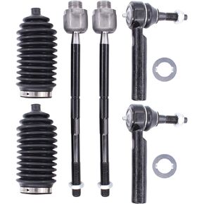 MOTOKU Front Driver and Passenger Side Inner and Outer Tie Rod Ends for Chevy Silverado Sierra 1500 Tahoe Yukon
