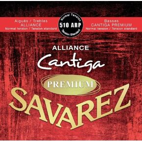 Savarez Classical Guitar Strings Cantiga and Creation Premium 510ARP Alliance Trebles, Cantiga Basses, Normal Tension, Full Set (STSAV51-50484)