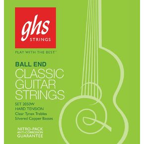 GHS Strings 2000 Ball End Regular, Classical Guitar Strings, High Tension, Phosphor Basses (.028-.043)