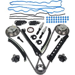 Autoround Variable Camshaft Timing Chain Kit w/Cam Phasers and VVT Valves fit for Ford Expedition 05-14/ F-150 04-10/ F-250 F-350 Super Duty 05-10, Lincoln Navigator 05-14/ Mark LT 06-08 5.4L
