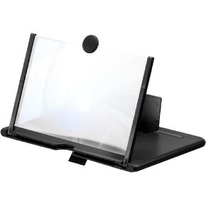 MECCANIXITY 18" Screen Magnifier for Cell Phone, 3D HD Magnifying Projector Screen Amplifier Stand for All Phones Movies Video Gaming, Black 14.6x10x0.5