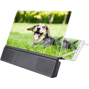 Lazmin 12 inch Smartphone Screen Magnifier, Portable 3D HD Stereoscopic Phone Screen Enlarger Video Amplifier, Eye, Used in Indoor, Outdoor