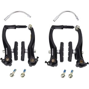 مجموعة فرامل الدراجة، مجموعة فرامل على شكل حرف V سوداء أمامية وخلفية للدراجة باللون الأسود، تتضمن رافعة فرجار الفرامل ومجموعة مبيت كابل الفرامل in Kuwait