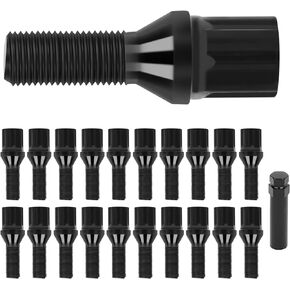 SCITOO 20Pcs M12x1.25 Wheel Lug Bolts 12x1.25 Lug Nut Bolts Shank Length 28mm with 1 Key Fit for Jeep for Cherokee for Renegade,for Fiat 500X 500L,for Chrysler 200,for Dodge Dart,for Alfa Romeo 4C