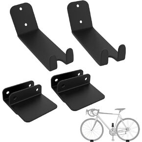 2 Pack Bike Pedal Hanger Wall Mount, Heavy Duty Horizontal Bike Rack for Garage Wall, Bike Display Stand for Home Holds Up to 70LBS