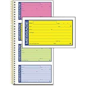 Adams SC1153RB Wirebound Telephone Message Book, Two-Part Carbonless, 200 Forms