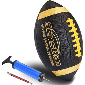 Senston Football Size 9/6 - Premium Composite Leather High School/Kids/Junior/Youth Football with Pump Size Football with Pump
