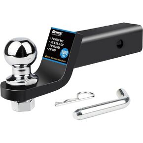 Trailer Ball Mount Hitch with Hook 2-Inch Ball & Pin, Fits 2-in Receiver 6,000 lbs, 2" Drop, Black