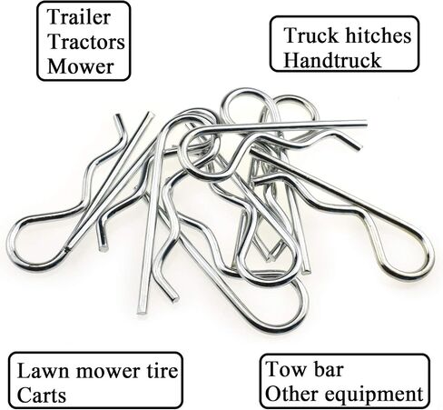 Hao Pro Hitch Pins Clips Cotter Pins Spring Clip دبابيس الشعر 9 حزمة لدبابيس وصلة المقطورة توتر زنبركي قوي أكثر سمكًا ومتين لقضيب السحب والجرارات وعربات الجزازة والشاحنة 3.5 مم قطر السلك 75 مم طول in Kuwait