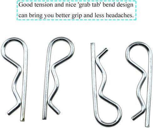 Hao Pro Hitch Pins Clips Cotter Pins Spring Clip دبابيس الشعر 9 حزمة لدبابيس وصلة المقطورة توتر زنبركي قوي أكثر سمكًا ومتين لقضيب السحب والجرارات وعربات الجزازة والشاحنة 3.5 مم قطر السلك 75 مم طول in Kuwait