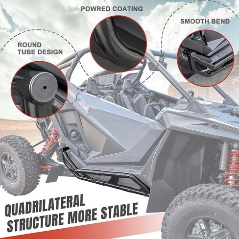Nerf Bars Rock Sliders Heavy Duty Steel for Polaris RZR PRO XP 20-24, Tree Kickers Side Steps Combined Side Bumper for Polaris RZR PRO XP/PRO R/Turbo R 2020-2024 Accessories (2 Seat) in Saudi Arabia
