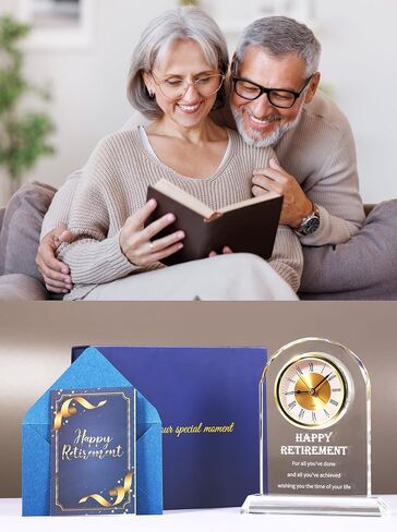 Crystal Retirement Alarm Clock Gifts for Men Women, Happy Retirement Plaque for Coworkers, Boss, Going Away Gift for Retired Friends, Farewell Goodbye Presents for Doctors Nurses Teacher in Saudi Arabia