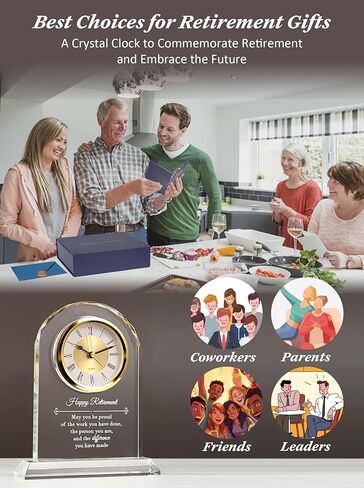 هدايا منبه كريستال للتقاعد من وينتايم للرجال والنساء، لوحة تقاعد سعيدة لزملاء العمل، رئيس العمل، هدية الذهاب بعيدًا للأصدقاء المتقاعدين، هدايا وداع للأطباء والممرضات والمدرسين in Kuwait