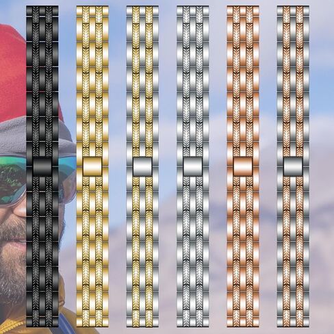 Juntan 20mm Stainless Steel Band for Galaxy Watch 6 Classic 43mm 47mm/Watch 5 Pro 45mm/Watch 4 Classic 42mm 46mm, Metal Quick Release Watch Straps for Samsung Galaxy Watch 6/5/4 Band 40/44mm Women Men in Saudi Arabia