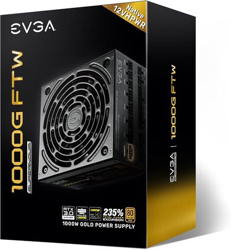 EVGA Supernova 1000G FTW ATX3.0 & PCIE 5, 80 Plus Gold Certified 1000W, 12VHPWR, Fully Modular, ECO Mode with FDB Fan, 100% Japanese Capacitors, Compact 150mm Size, Power Supply 535-5G-1000-K1 in Kuwait