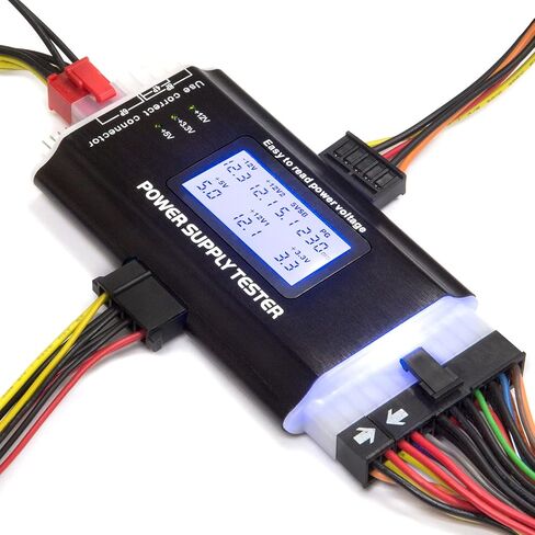 Kingwin Digital Power Supply Tester with LCD Screen – Compatible with ATX, ITX, IDE, HDD, SATA, and BTX, Easy-to-Use Diagnostic Tool for PC Power Supply Testing (Aluminum) in Kuwait