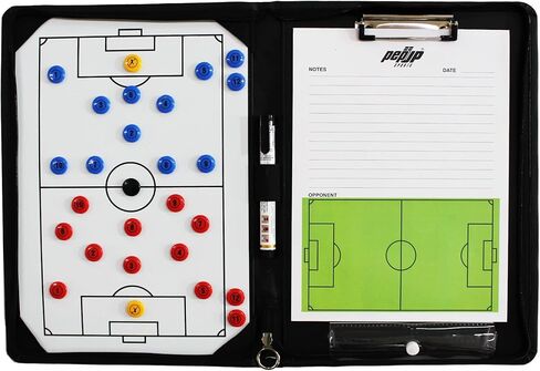 مجلد لوحة التدريب المغناطيسي من Pepup Soccer Tactic للاستراتيجية - يتضمن لوحة مغناطيسية، ومفكرة الحافظة، وعملات التحديد، والقلم، مثالية لهدايا مدربي الحكام، ومثقاب تدريب كرة القدم التكتيكي لكرة القدم in Kuwait