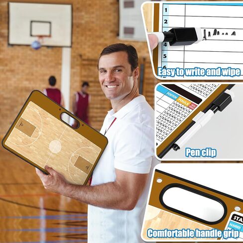 Magnetic Football Coach Board Dry Erase Football Clipboard for Coach Gifts, Whiteboard Clipboard Football Coaching Accessories Training Gear Equipment Kit with 24 Magnets, Double-Sided in Kuwait
