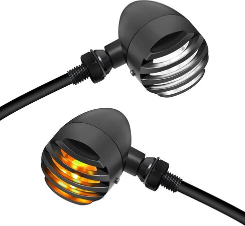وميض دراجة نارية NTHREEAUTO، إشارات الانعطاف LED من الألومنيوم المقاومة للماء، ضوء مؤشر كهرماني عالمي متوافق مع الدراجات النارية Harley Dyna وHonda وYahama وBobber وSuzuki وKawasaki 12V in Saudi Arabia