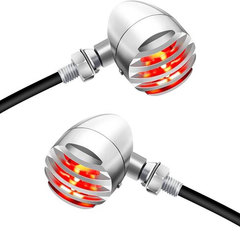 وميض دراجة نارية NTHREEAUTO، إشارات الانعطاف LED من الألومنيوم المقاومة للماء، ضوء مؤشر كهرماني عالمي متوافق مع الدراجات النارية Harley Dyna وHonda وYahama وBobber وSuzuki وKawasaki 12V in Saudi Arabia